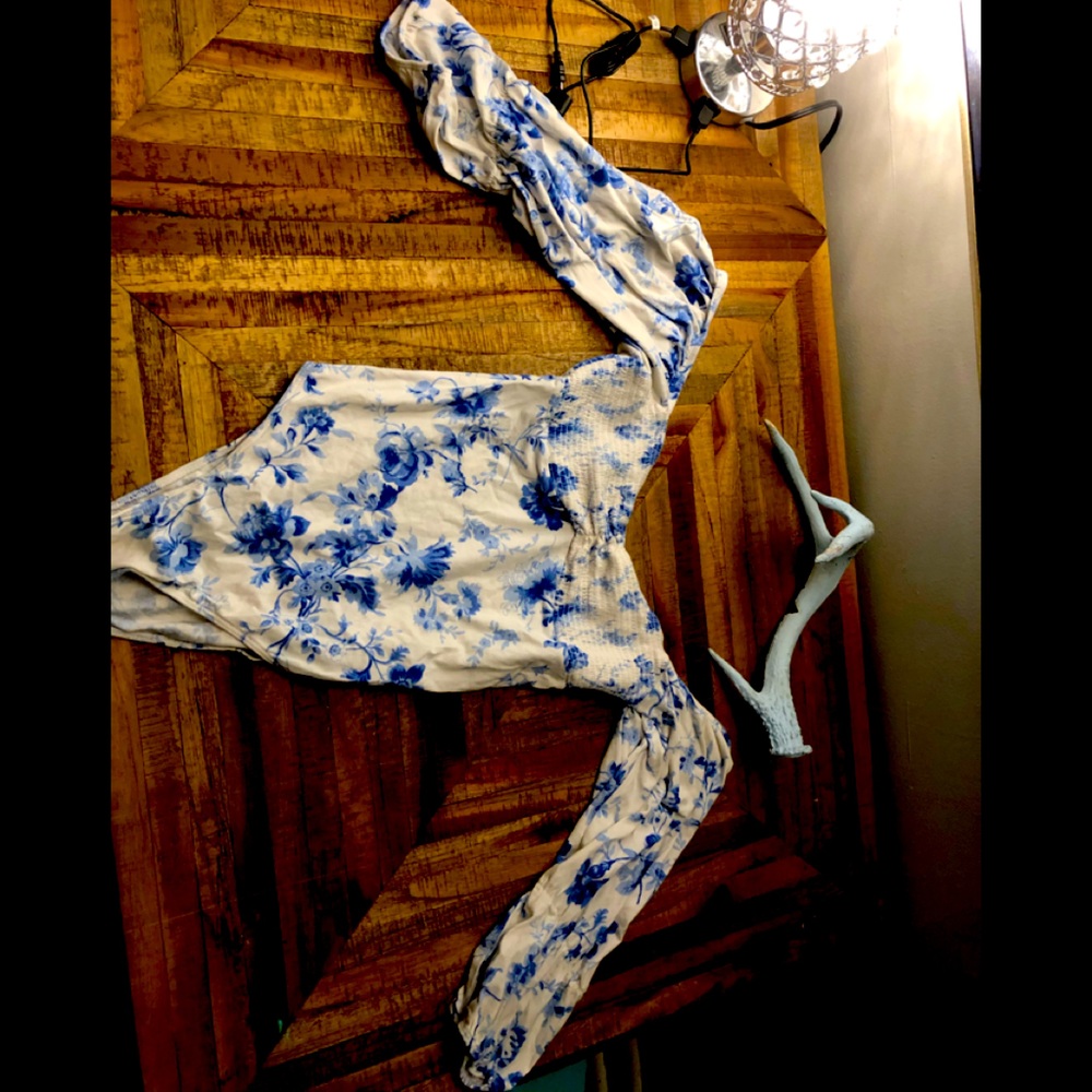 Blue florak bodysuit
